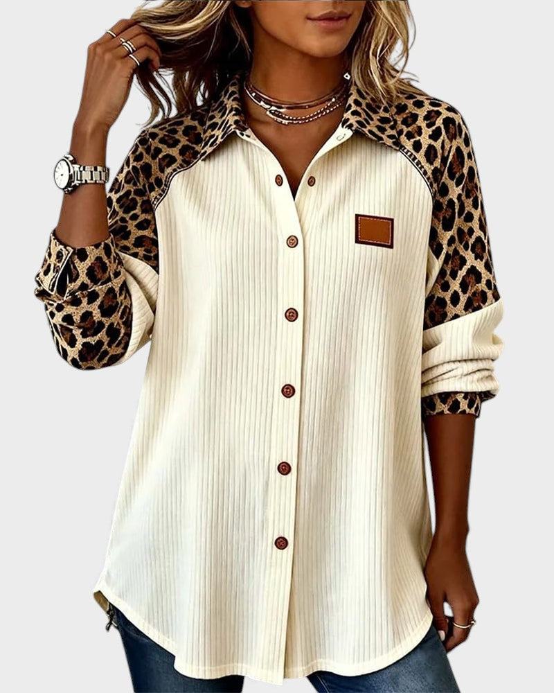 Juana™ | Camisa de botones con estampado leopardo
