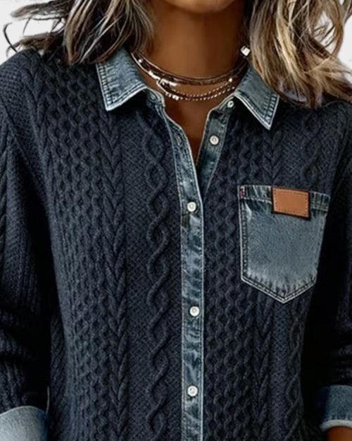 Adela™ | Camisa elegante con detalles denim