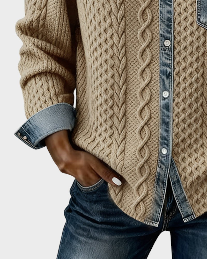 Adela™ | Camisa elegante con detalles denim