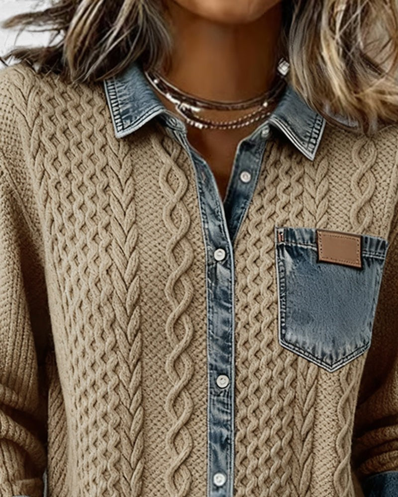 Adela™ | Camisa elegante con detalles denim