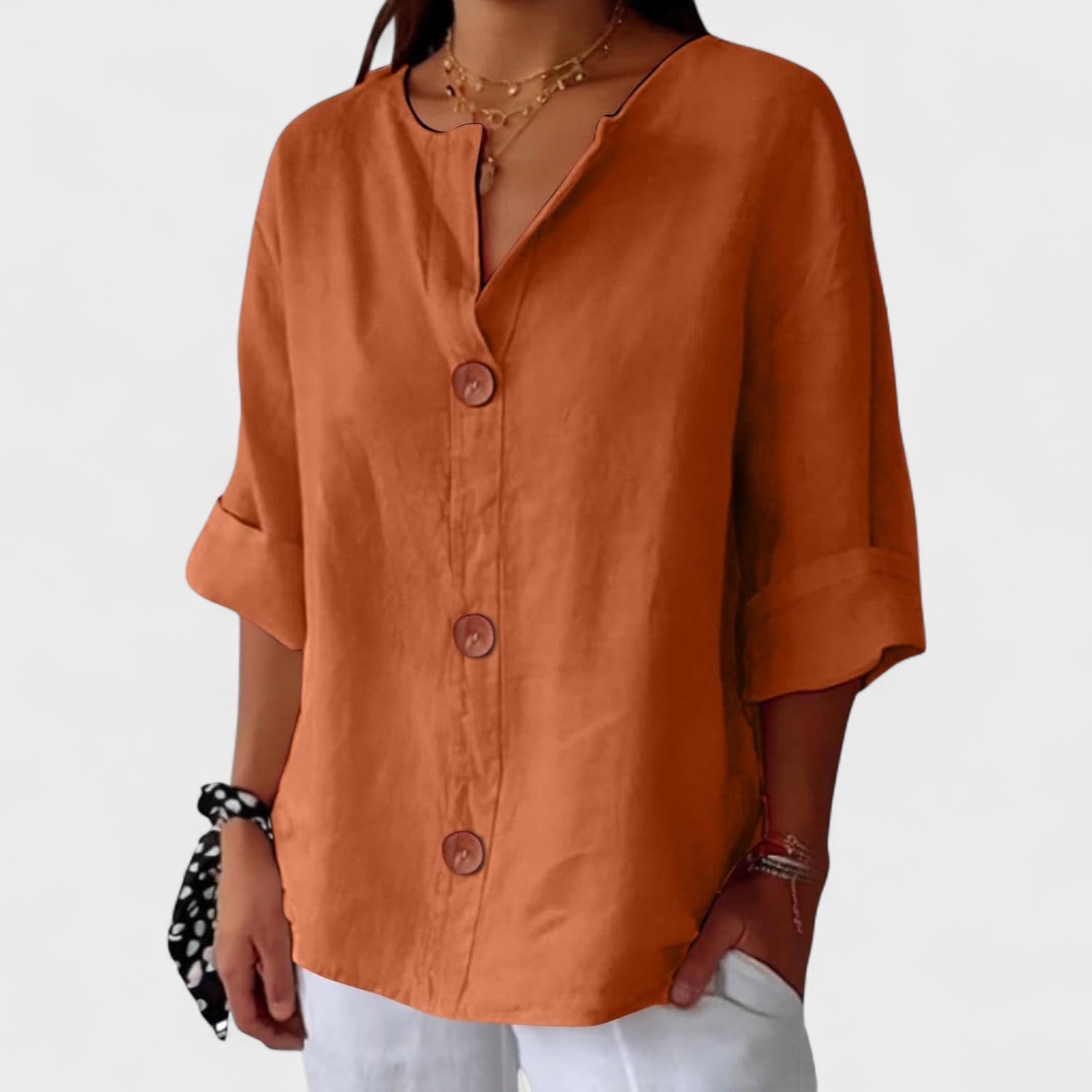Alejandra™ | Blusa casual de lino
