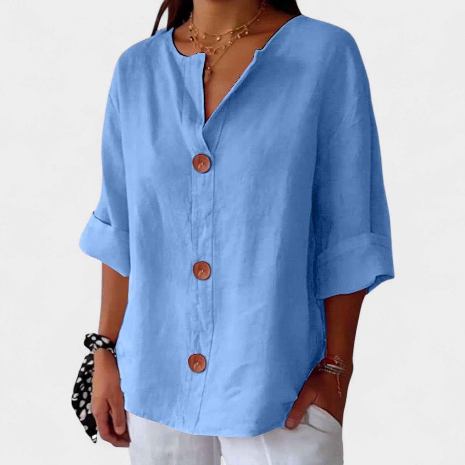 Alejandra™ | Blusa casual de lino
