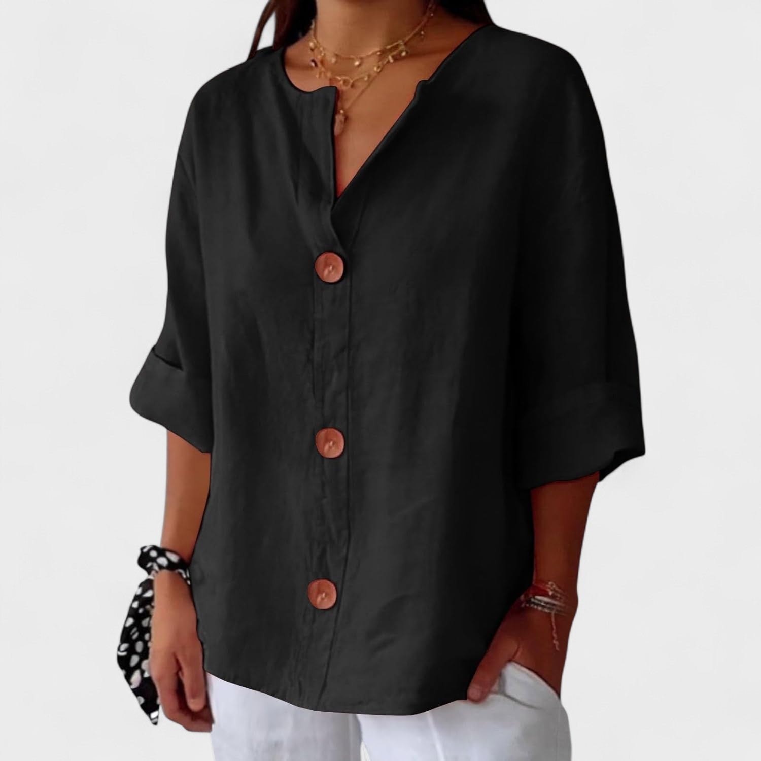 Alejandra™ | Blusa casual de lino