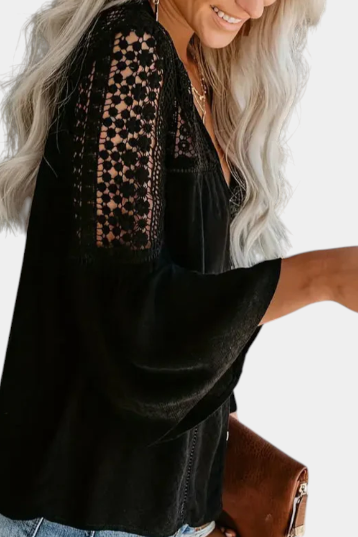 Blusa de Encaje Tejido al Sol