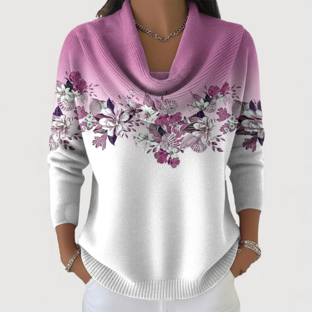Amalia™ | Jersey floral de cuello suave