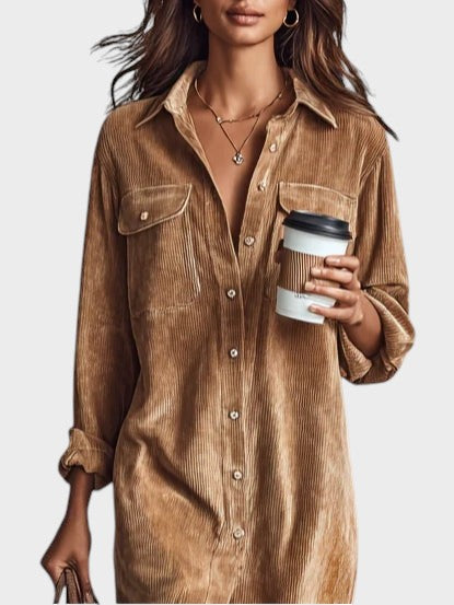 Alejandra™ | Vestido midi de pana holgado