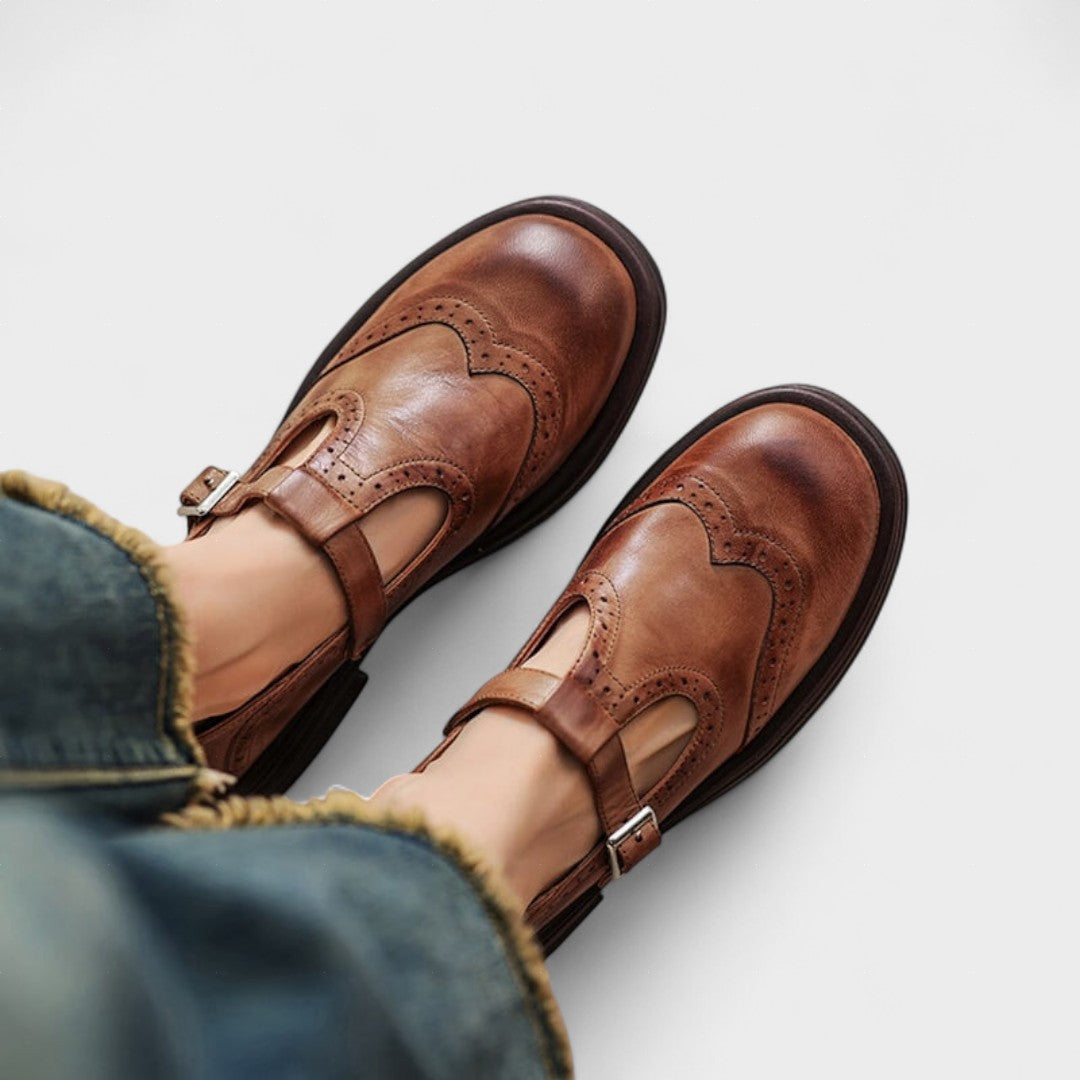 Elena™ | Merceditas elegantes de cuero