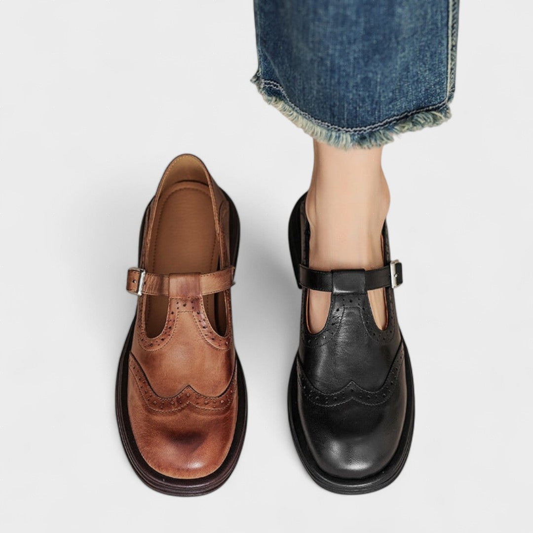 Elena™ | Merceditas elegantes de cuero